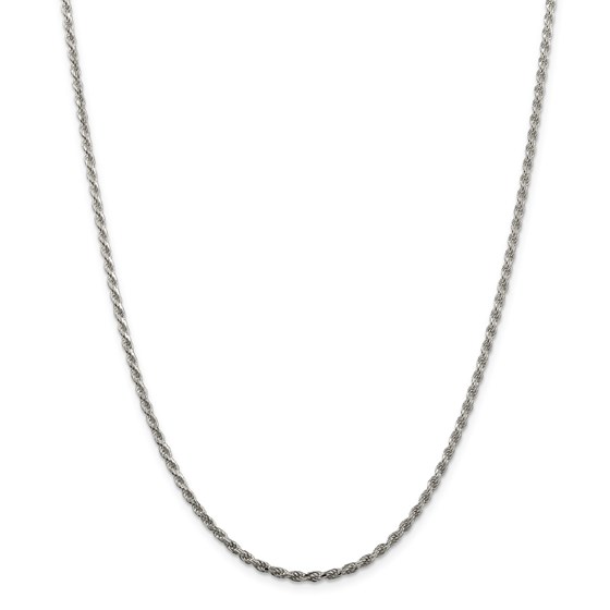 Sterling Silver 2.25 mm Diamond Cut Rope Chain - 20 in. Sterling Silver 2.25 mm Diamond Cut Rope Chain - 20 in.